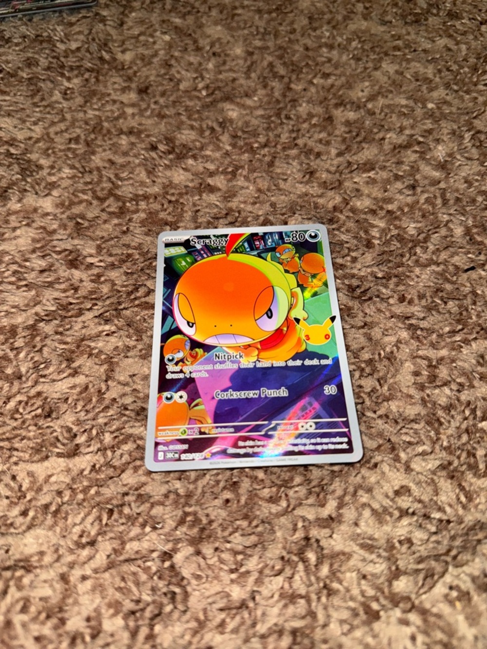 Pokemon Scrafty Full-Art Trainer Card - Orange, Yellow